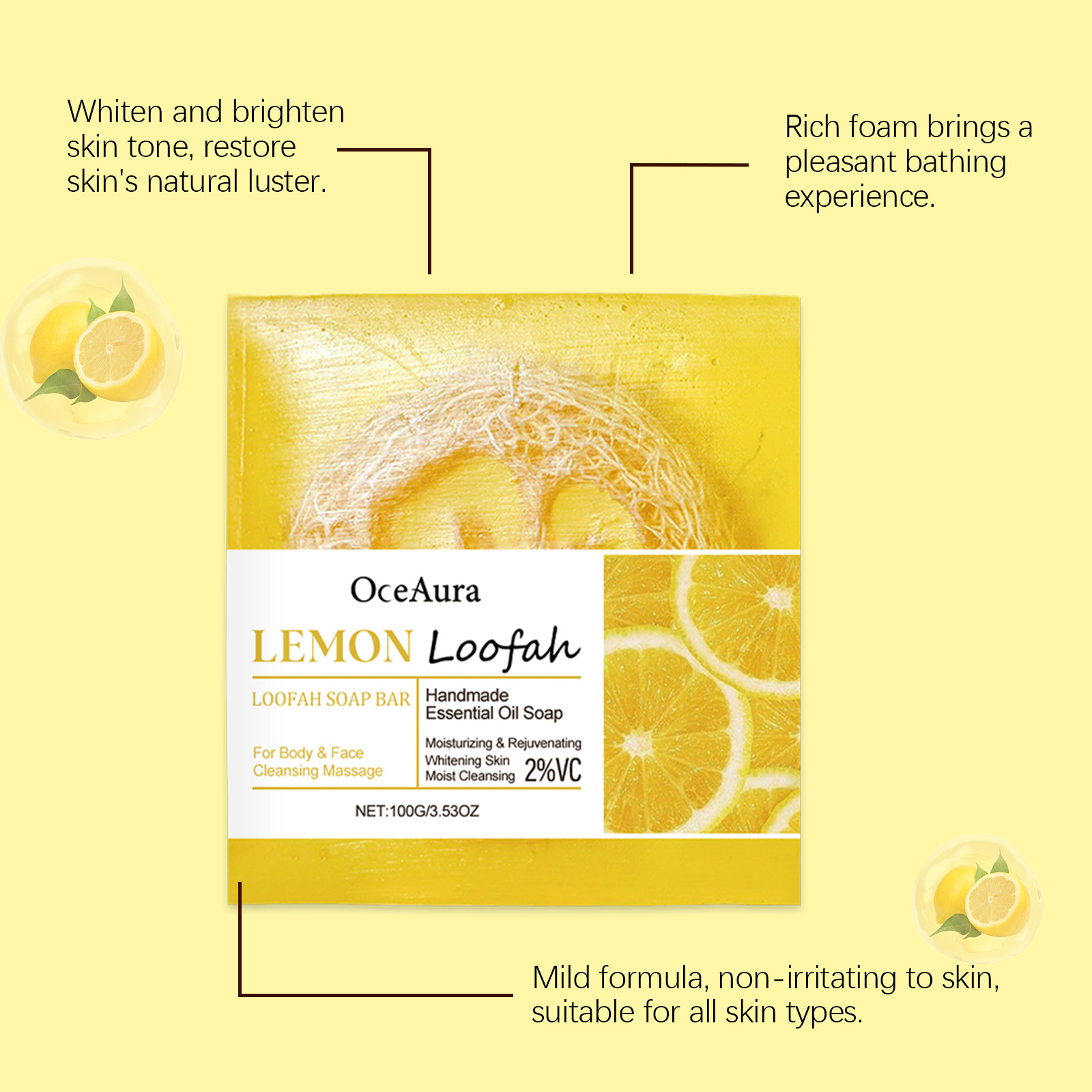 Savon artisanal au citron et a - Body Loofah Natural avis et prix