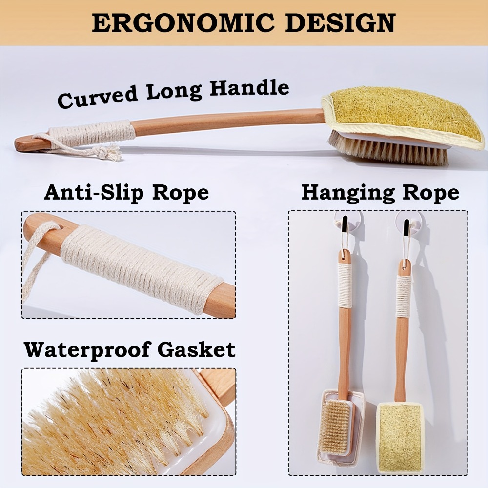 Brosse de bain à long manche e - Body Loofah Natural avis et prix